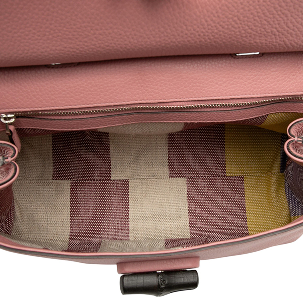 Pre-Loved Gucci Medium Leather Bamboo Daily Satchel - Picture 4 of 6